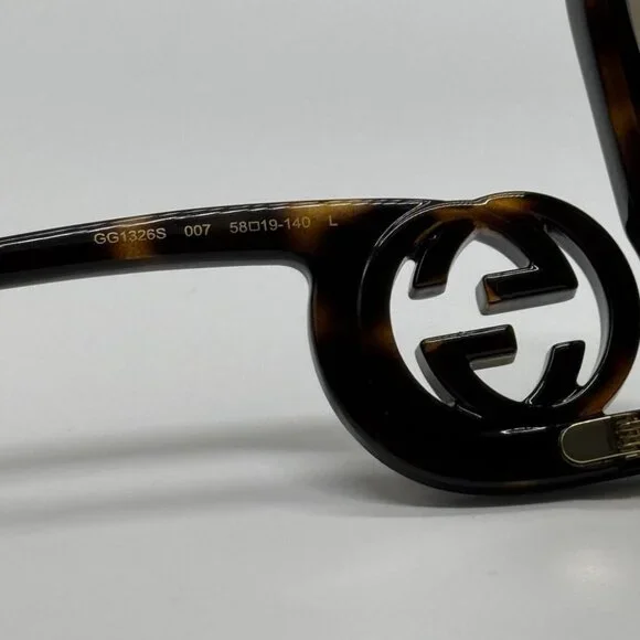 NEW GG1326S 007 GUCCI SUNGLASSES OVERSIZED DARK HAVANA WOMEN EYEWEAR GUCCI - Picture 10 of 12